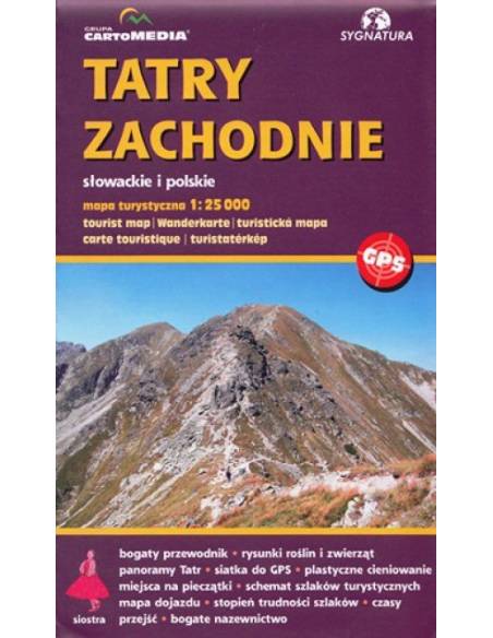 Tatry Zachodnie slowackie i polskie túratérkép