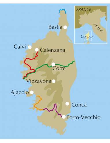 Short Treks on Corsica - Korzika túrakönyv