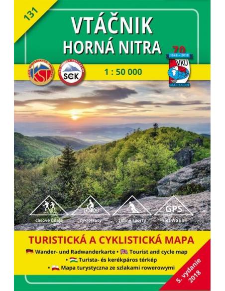 TM 131 Felső-Nyitra - Madaras-hegység - Vtacsnik turistatérkép - Vtáčnik - Horná Nitra