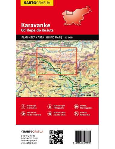 Karavanke - Karavankák turistatérkép - 2017