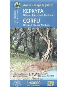 Corfu - Othoni - Erikousa - Mathraki hiking map  - Korfu...
