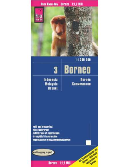 RKH Borneo - Kalimantan, Sabah & Sarawak, Brunei - Indonesien 3 térkép