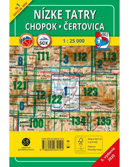 TM 1 - Alacsony-Tátra - Nízke Tatry - Chopok - Certovica turistatérkép