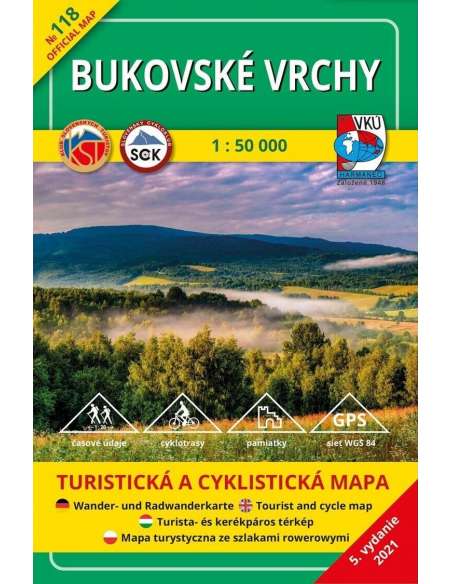 TM 118 Bukovinai-hegység turistatérkép - Bukovské vrchy