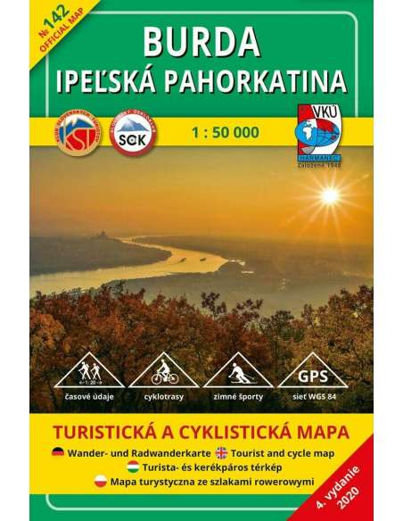 TM 142 Burda - Ipoly-Garam-völgye - Ipelska pahorkatina turistatérkép