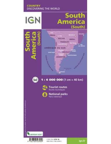 South America South - Dél-Amerika dél térkép -...