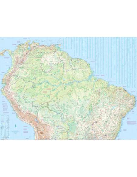 South America - Dél-Amerika térkép