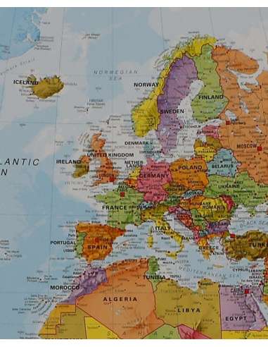 World political wall map - Politikai...