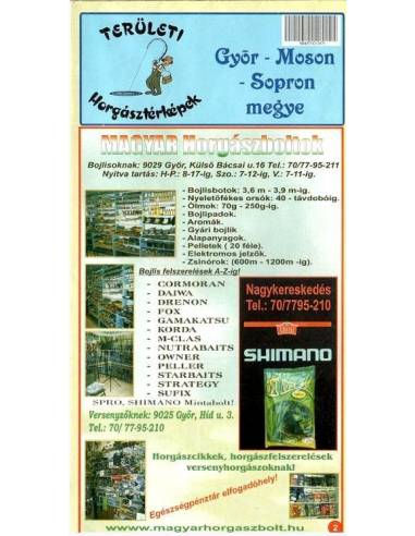 Győr-Moson-Sopron megye horgászvizei térkép