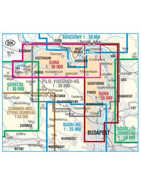 Duna - Esztergomtól Budapestig (1723-1648 fkm) - Dunakanyar - Szentendrei-sziget  szabadidőtérkép