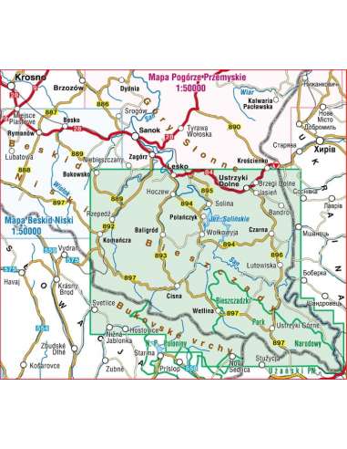 Bieszczady turistatérkép laminált