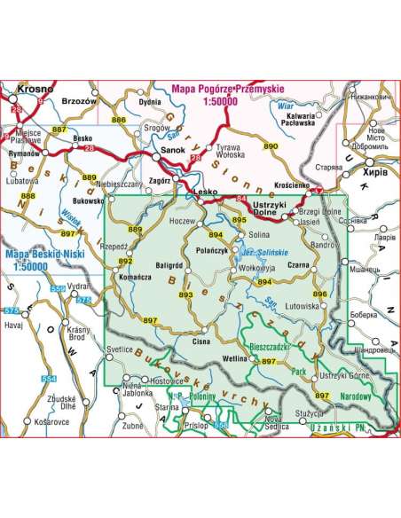 Bieszczady turistatérkép laminált