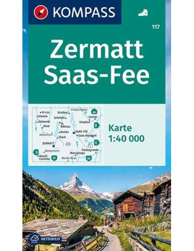KK 117 Zermatt Saas-Fee laminált turistatérkép