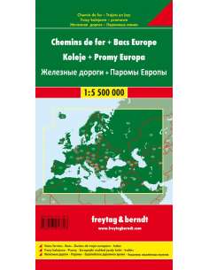Railways + Ferries Europe - Európa vasúti és komp térképe 2