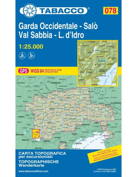 TO 078 Garda Occidentale Salò Val Sabbia L.d'Idro turistatérkép