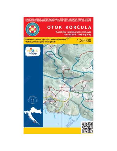 HG-DA 11 Otok Korcula turistatérkép
