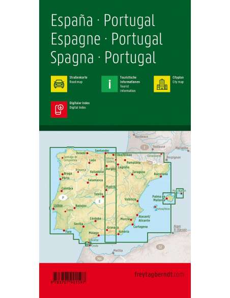 Spanyolország - Portugália térkép 2025