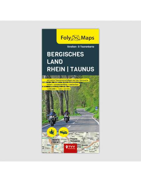 Bergisches Land - Rhein - Taunus motoros térkép - laminált  - Biker Betten
