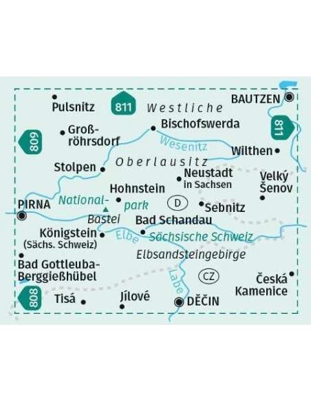 KK 810 Sächsische Schweiz - Westliche Oberlausitz - Szász-Svájc turistatérkép