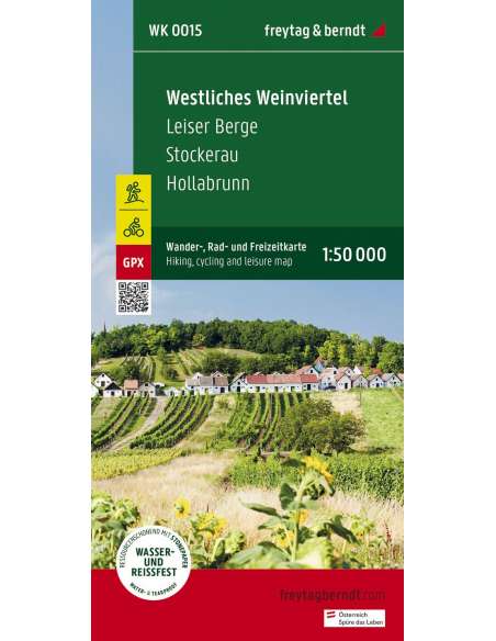 WK 0015 Westliches Weinviertel - Leiser Berge - Stockerau - Hollabrunn - Laa an der Thaya túratérkép