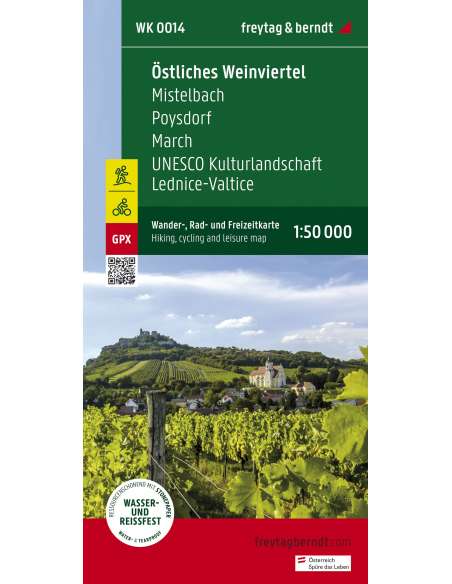 WK 0014 Östliches Weinviertel - Mistelbach - Poysdorf - March - UNESCO Kulturlandschaft - Lednice-Valtice túratérkép