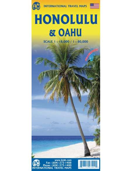 Honolulu - Oahu térkép - vízálló
