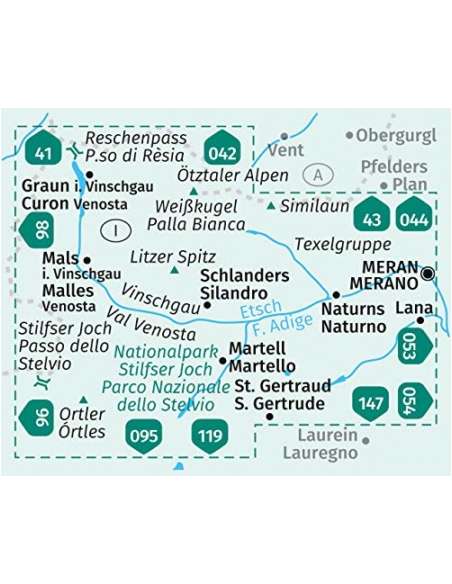 KK 670 Vinschgau - Val Venosta 3 db-os túra-, kerékpáros- és sítérkép