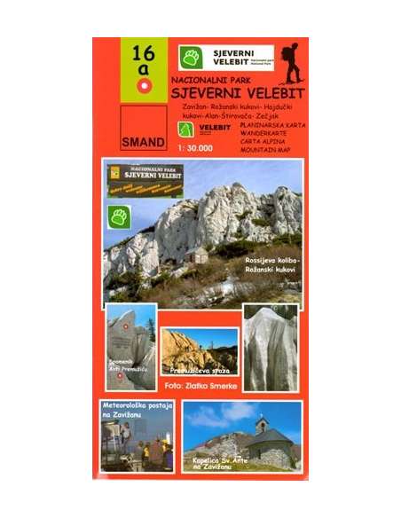 S 16a Sjeverni Velebit NP turistatérkép - Velebit-észak