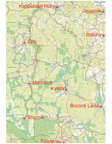 Šumava - Pláně turistatérkép