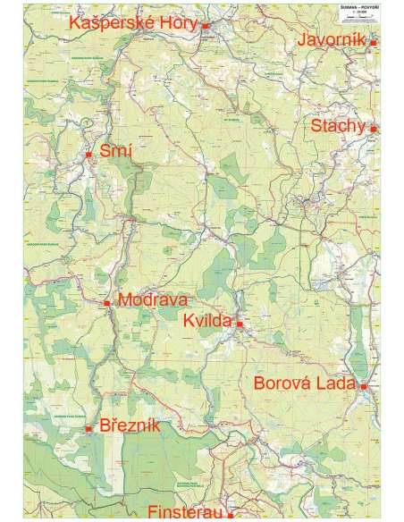 Šumava - Pláně turistatérkép