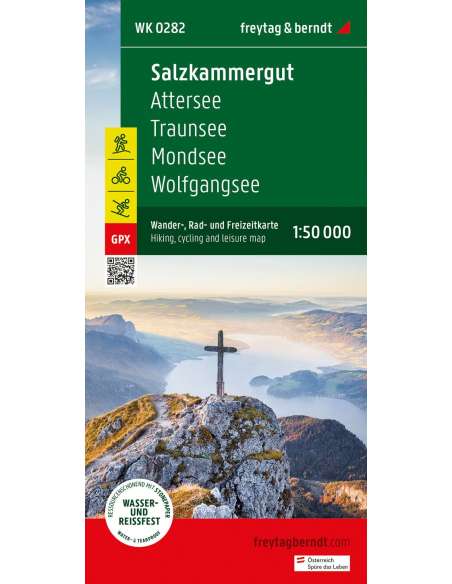 WK 0282 Salzkammergut - Attersee - Traunsee - Mondsee - Wolfgangsee túratérkép