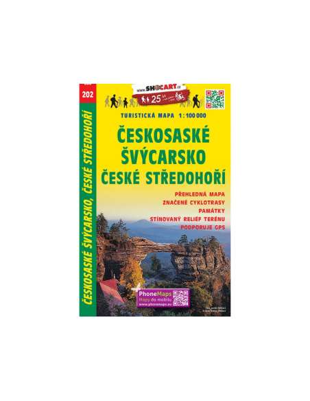 SHC 202 Českosaské Švýcarsko - České středohoří - Cseh-Svájc térkép -  - Sluknovsko