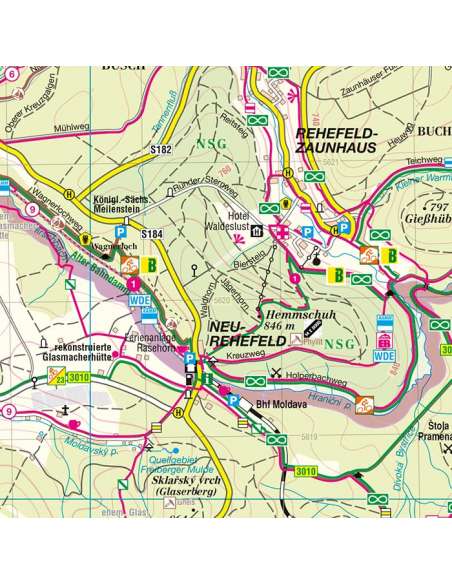 SK03 Osterzgebirge zwischen Dippoldiswalde und Teplice turistatérkép