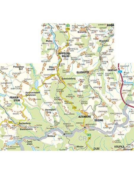 SK03 Osterzgebirge zwischen Dippoldiswalde und Teplice turistatérkép