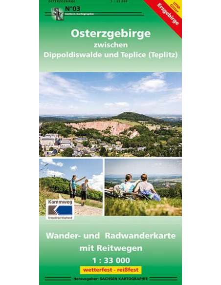 SK03 Osterzgebirge zwischen Dippoldiswalde und Teplice turistatérkép