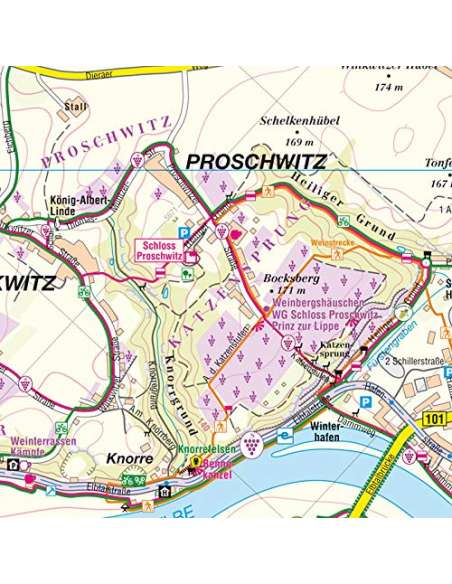 SK122 Meißner Weinland zwischen Diesbar-Seußlitz und Spaargebirge turistatérkép