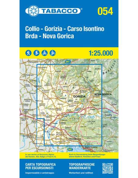 TO 054 Collio - Gorizia - Carso Isontino Brda - Nova Gorica térkép