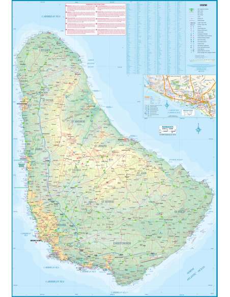 Barbados & Saint Lucia térkép