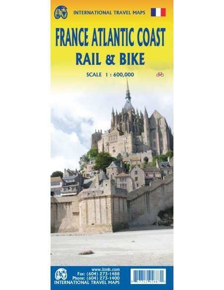 France Atlantic Coast Rail & Bike - Franciaország atlanti-óceáni partvidéke kerékpáros térkép