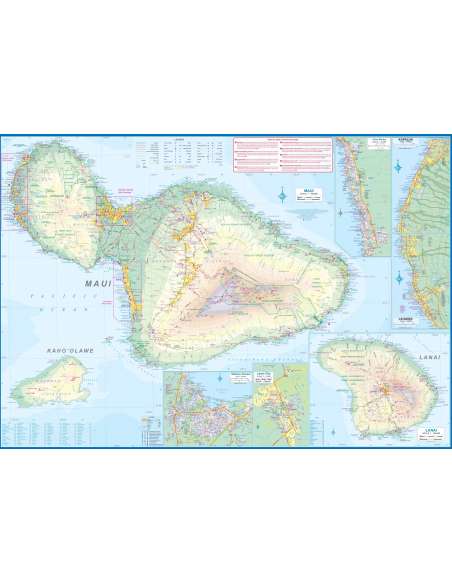 Maui - Kauai - Molokai térkép