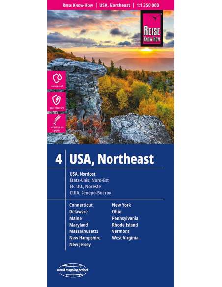 RKH USA 4 - Northeast  - Nordost - USA északkelet térkép - 2023