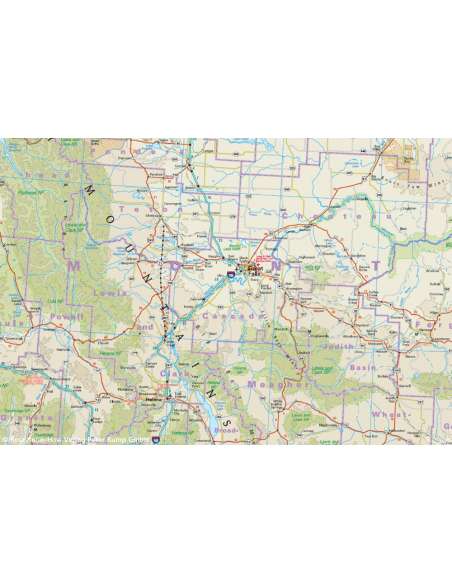 RKH USA 2 - Nord: Idaho, Montana, Wyoming, North Dakota, South Dakota, Nebraska - USA észak térkép - 2023