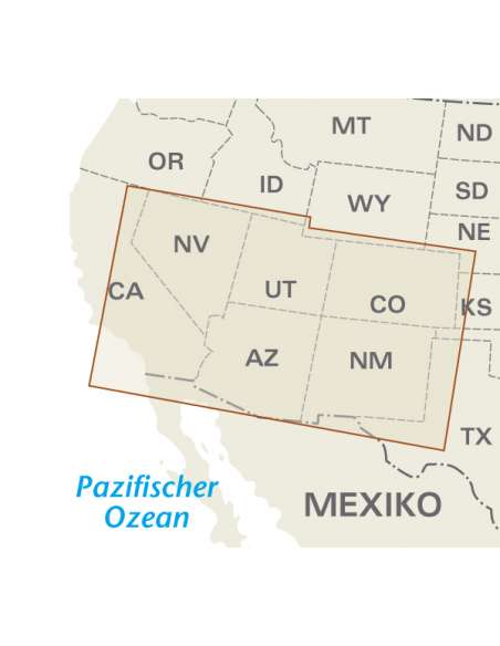 RKH USA 7 - Southwest -  Südwest - Délnyugat térkép