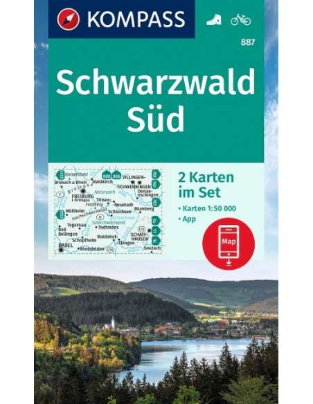 KK 887  Schwarzwald Süd - Fekete-erdő dél - 2 részes turistatérkép 2023