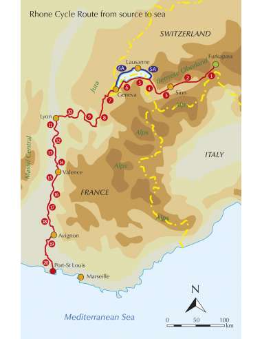 Cycling the The River Rhone Cycle Route túrakönyv