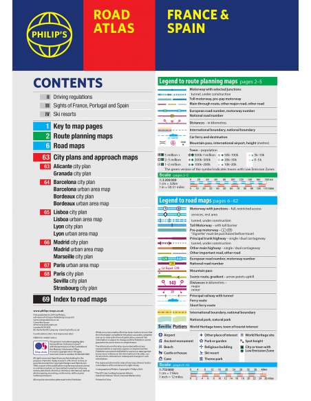 France and Spain Road Atlas - Franciaország - Spanyolország atlasz