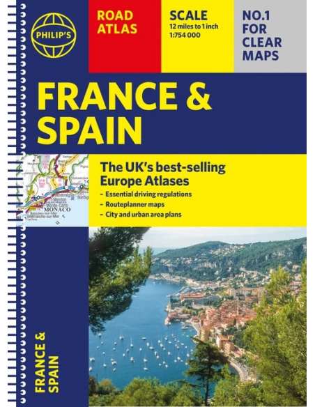 France and Spain Road Atlas - Franciaország - Spanyolország atlasz