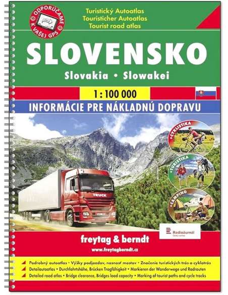 Slovensko - Slovakia - Szlovákia autóatlasz - turista utakkal