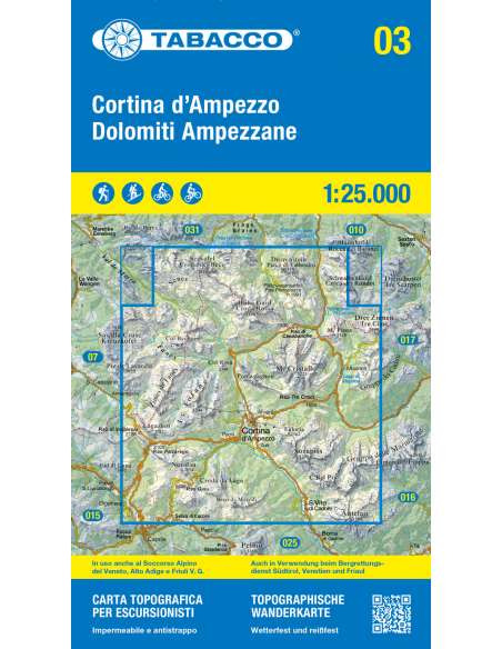 TO 003 Cortina d'Ampezzo e Dolomiti Ampezzane turistatérkép