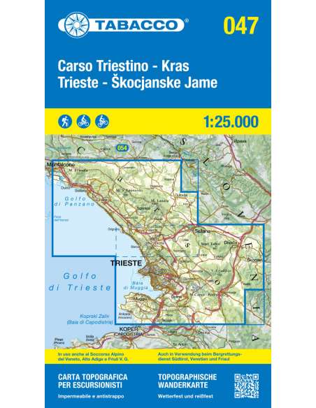 TO 047 Carso Triestino - Kras - Trieste - Skocjanske Jame - Trieszt környéke turistatérkép